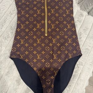 Louis Vution Designer Monogram Brown Bodysuit